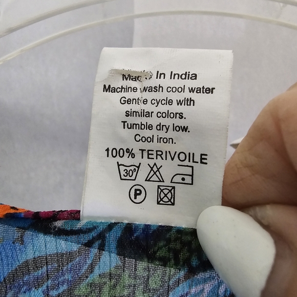 Sheer Colorful Peacock jeweled embellished adjustable Kimono Cover up Sz OS - Picture 5 of 9